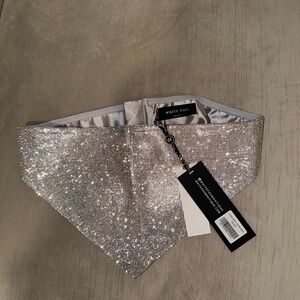 White Fox Silver Rhinestone Bandana